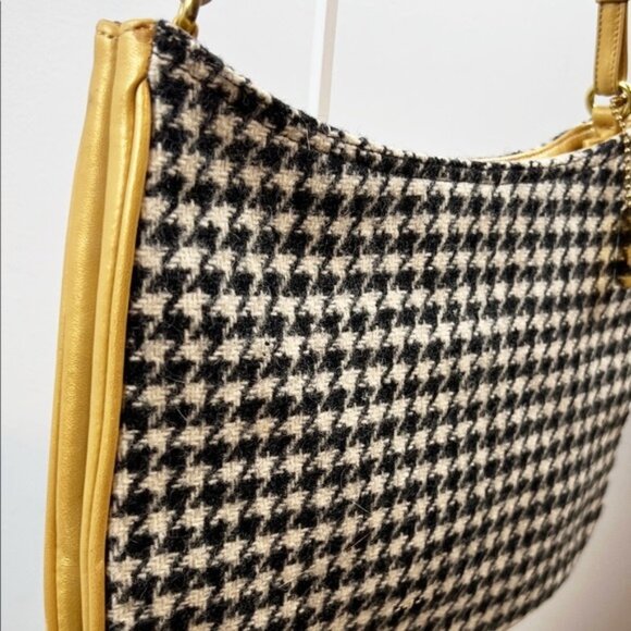 Coach Classic Wool Houndstooth Leather Shoulder Bag 8161 - Picture 3 of 16